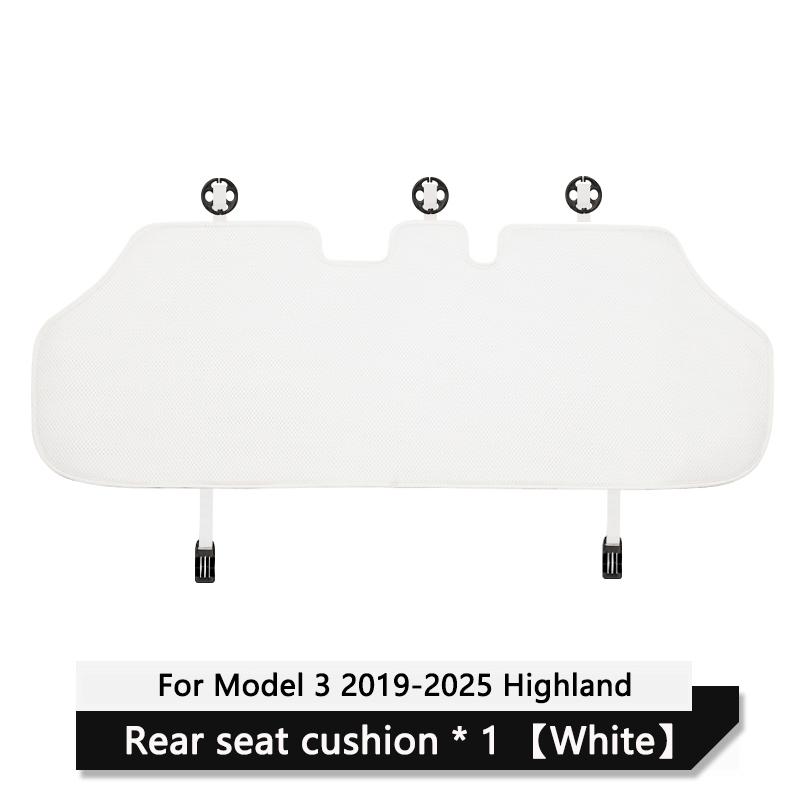 Car Ice Silk Seat Cushion Cover For Tesla Model 3 / Y Juniper 2019-2026 Breathable Comfortable Seat Pad Car Interior Accessories