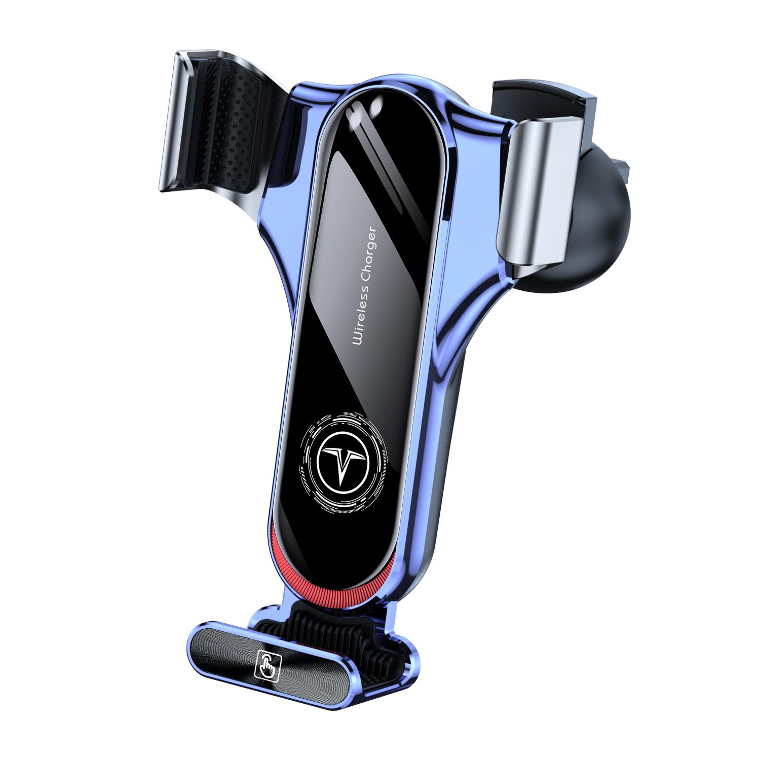 

Автомобильный держатель с автоматическим зажимом, беспроводное быстрое зарядное устройство, вращение на 360 градусов, с магнитной зарядной головкой, универсальное для телефонов as picture синий