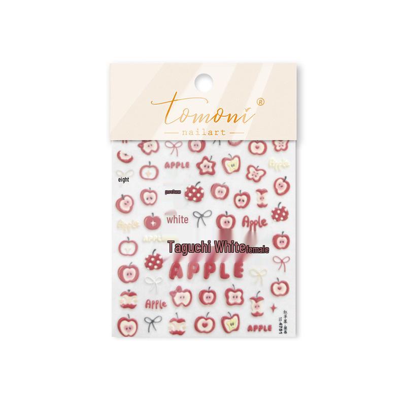 

Tomoni Red Apple Nail Stickers: Popular Japanese Embossed Children s Nail Art.