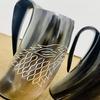 Hrnek na vikingský roh, přírodní volský roh šálek Coffee Stein Cool Jedinečný dárek k pivu pro muže a ženy Příslušenství Středověké sklenice na panáky