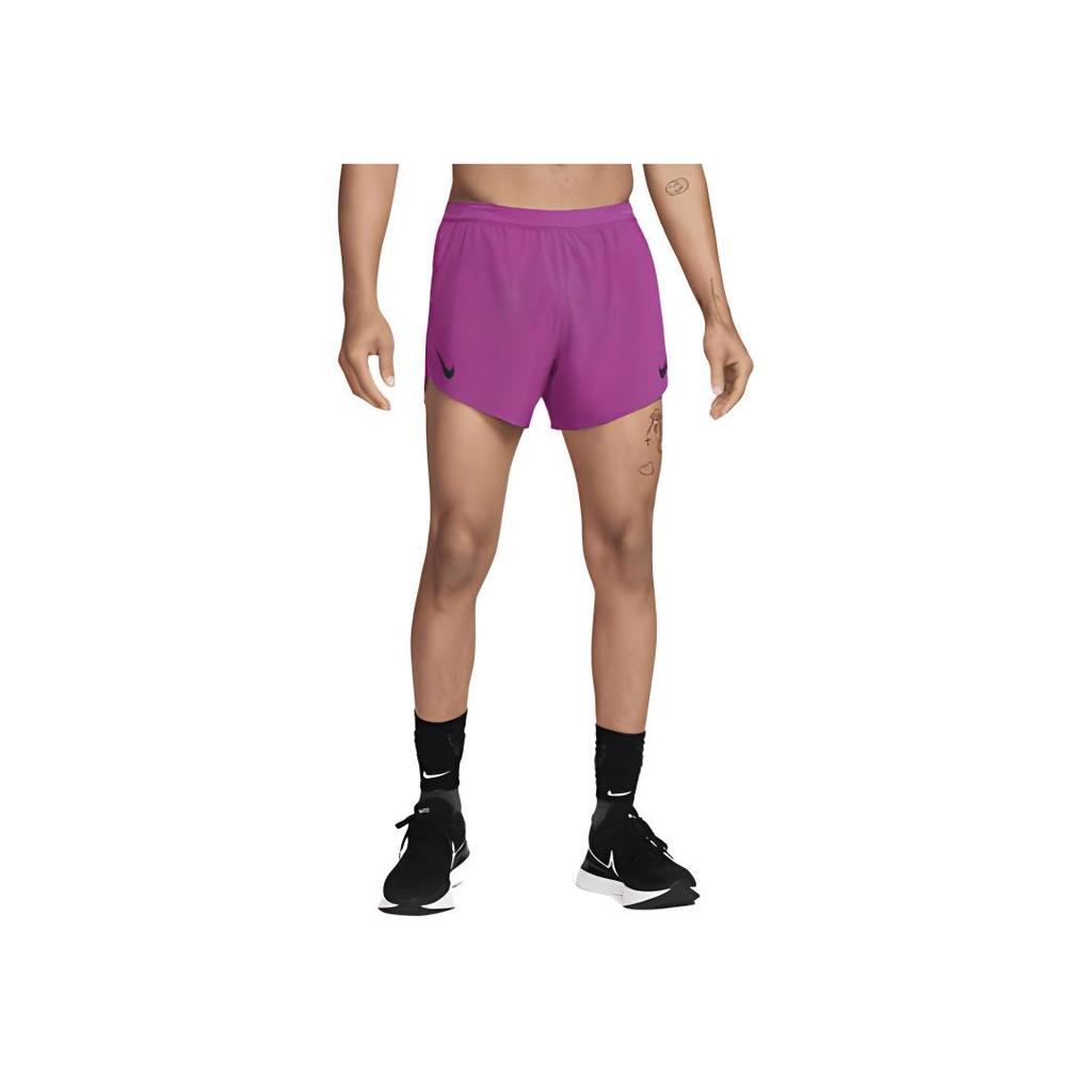 Nike Aeroswift Solid Color Logo Print Breathable Sports Loose Fit Drawstring Casual Shorts Men shorts Hot-Purple FN3352-518