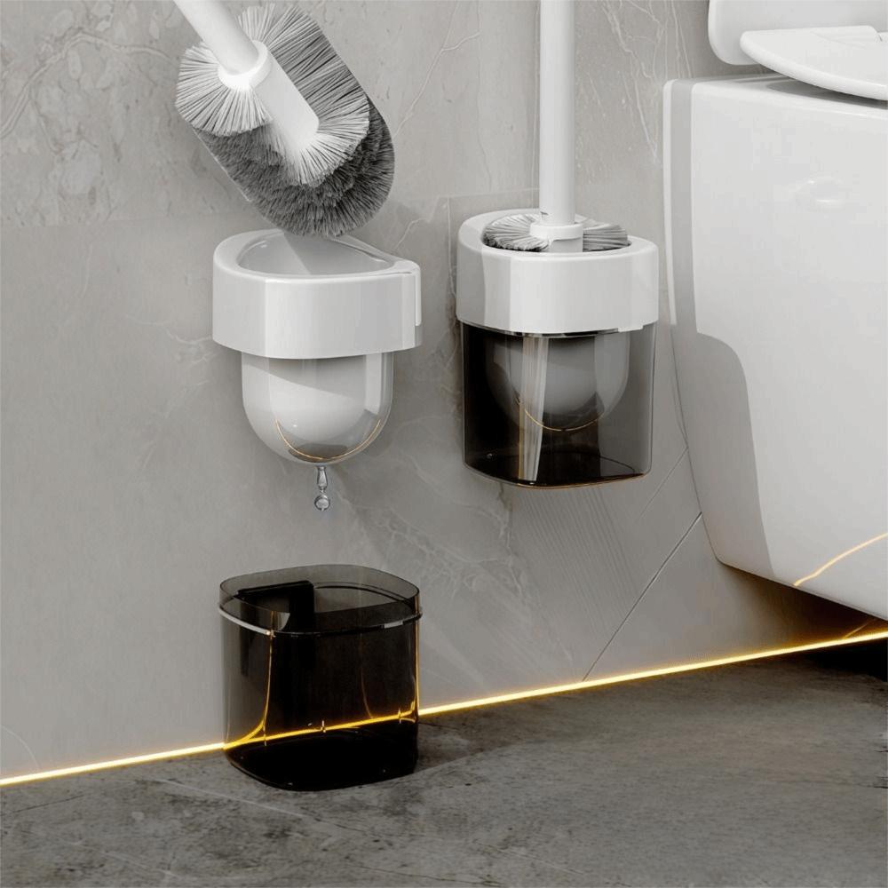 Groove Design Toilet Brush Punch-Free Wall Mount Brush Practical Cleaning Brush Bathroom Cleaning