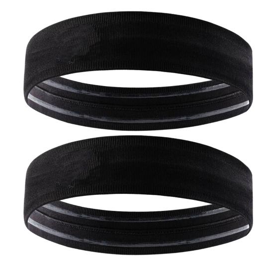 2Pcs Workout Headbands Super Soft Non-slip High Elastic Solid Color Running Jogging Sports Sweatbands