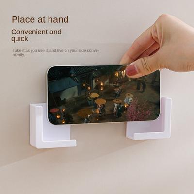 1 Paire Support de Téléphone Portable Mural Durable Type Séparé Support Multifonctionnel pour Tablette Auto-adhésif Support de Recharge