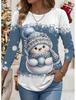 Women's Sweatshirt 3D Prints Christmas Theme Kawaii Graphics Long Sleeve T-shirt Casual Loose Fit O-Neck Tee Long Sleeve Tops