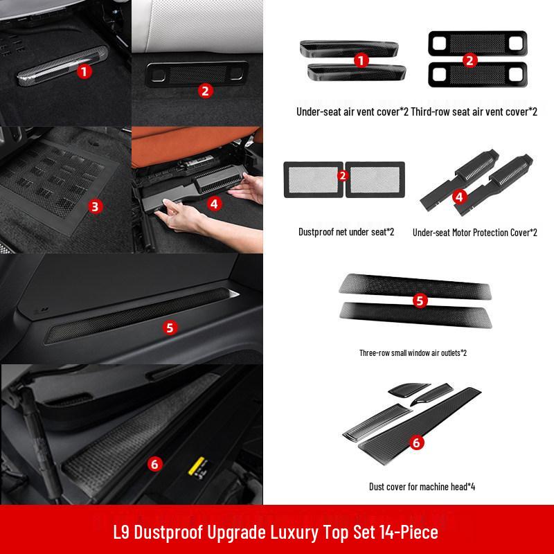 Li Auto L9 Rear Seat Air Vent Cover for L8, L7, L6 Interior AC Modification