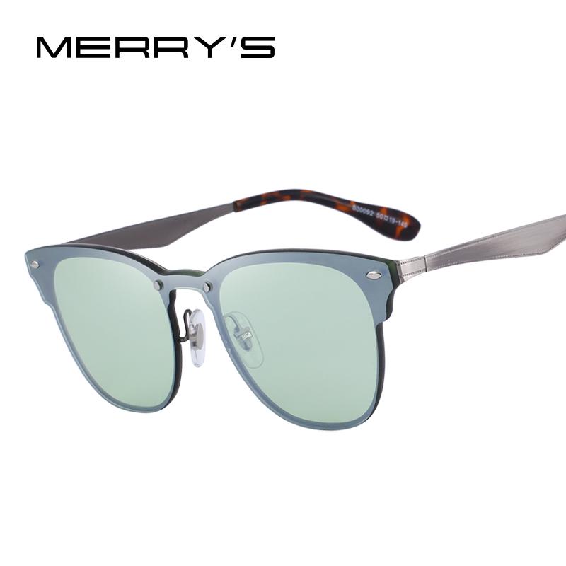 

Мужские классические квадратные солнцезащитные очки MERRY S DESIGN с заклепками в стиле ретро чёрный