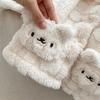 Cute Bear Plush Baby Pajama Set Winter Fleece Kids Homewear Two Piece Suit Soft Warm Children Sleepwear