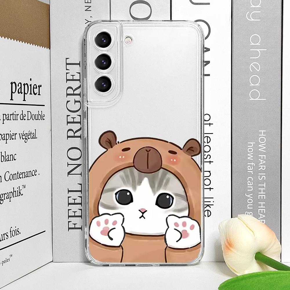 Cute Animal Cat Couple Lovers Phone Case for Samsung Galaxy A55 A54 A53 A52 A51 A70 A32 A31 A22 A13 4G 5G Clear Soft Cover Shell