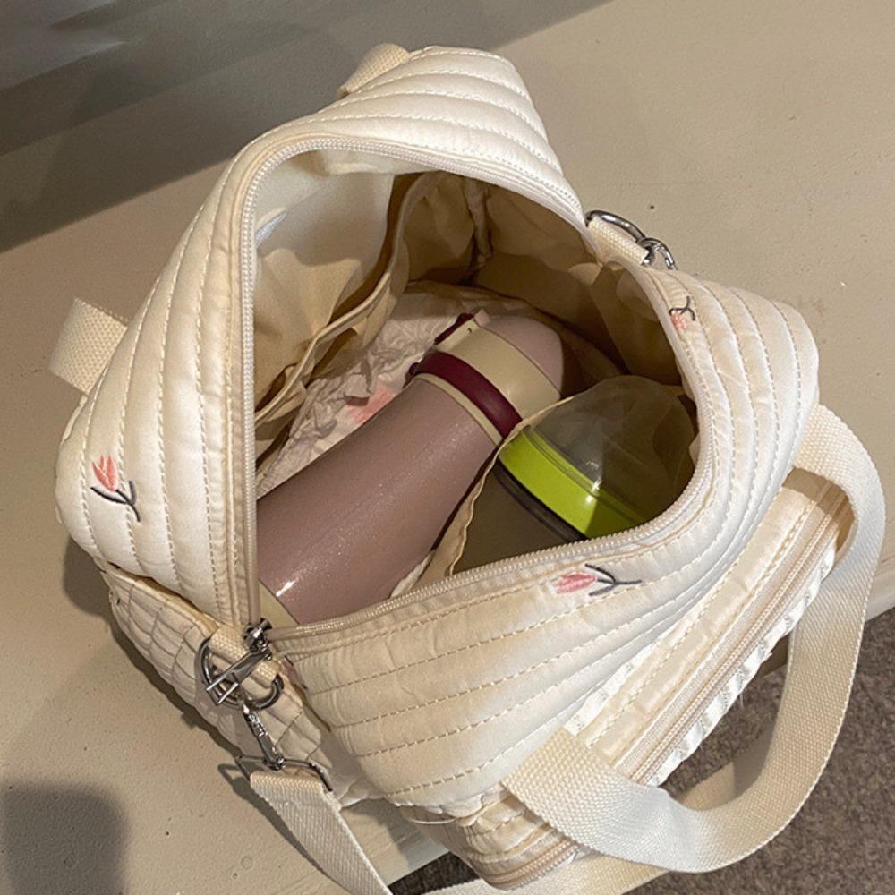 Korean Style Mummy Bag Flower Single Shoulder Bag Portable Baby Diaper Organizer  Outdoor