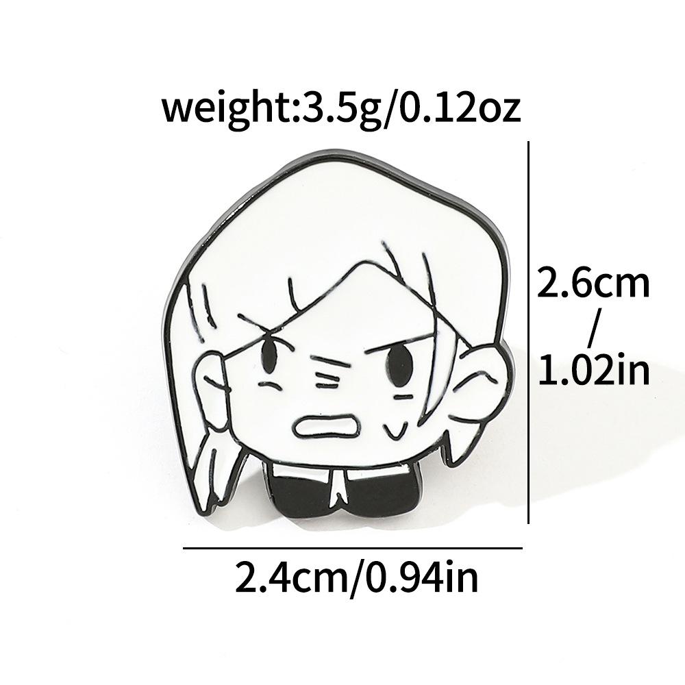 O version of cute creative personality spell back to fight metal badge knotweed Youren double-sided night stall brooch accessories