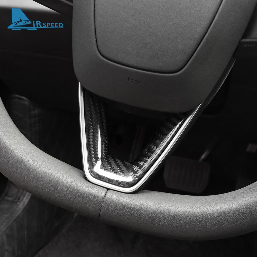 Echte Hart-Kohlefaser-Lenkradrahmenabdeckung Für Tesla Model 3 Highland 2025 Zierleiste Neues Model3 Auto-Innenzubehör