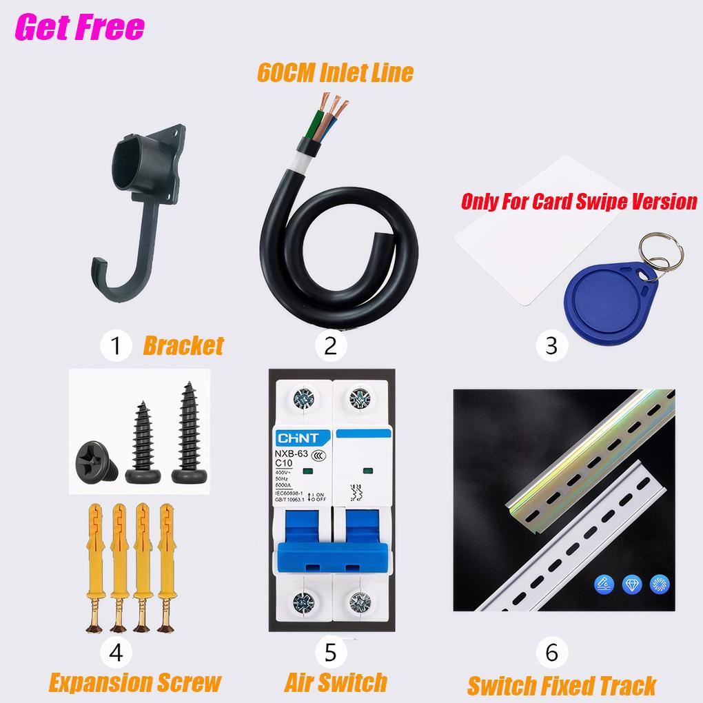 EV Wallbox 5M 7KW 32A Car Home EV Wallbox Stație de încărcare Mașină electrică EV Wallbox cu ecran color de cablu 5M