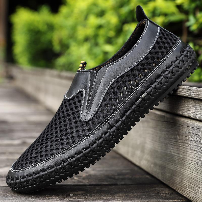 Large size casual men's daily outdoor light breathable mesh shoes lazy shoes mesh shoes men