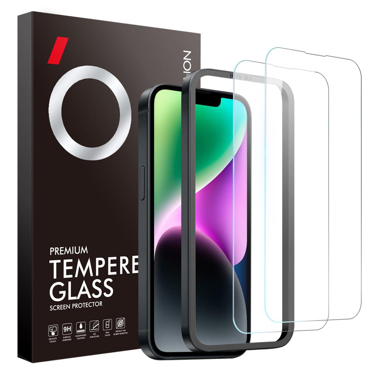 

NORTHJO 2Pcs A+ для iPhone 14 захисна плівка для екрана Ultra Clear Tempered Glass Film з інструментом для встановлення As Shown A