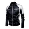 Dünne Frühlings- und Herbst-Casual-Herren-Lederjacken Mode Trendy Brand Splicing Motorrad Retro Lederjacken