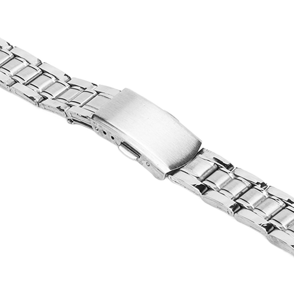 Metal Watchband Quick Release Deployment Clasp Double Button Stainless Steel Watch Strap for Men Women