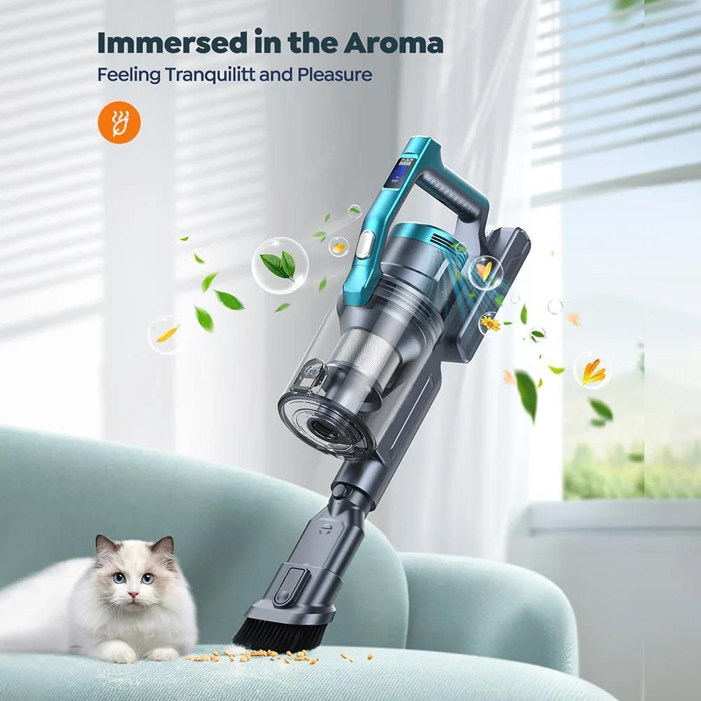 VC60 Convenient Smart Cordless Vacuum Cleaner, 38kPa Suction, 55min Runtime,  Smart OLED Display, 7*2500mAh lithium battery, 4-5 Hours charges