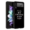 Hard PC Phone Case For Samsung Galaxy Z Flip 7 6 5 4 Black Cover For Galaxy Z Flip 3 Foldable Shockproof Friends TV Fundas Bags