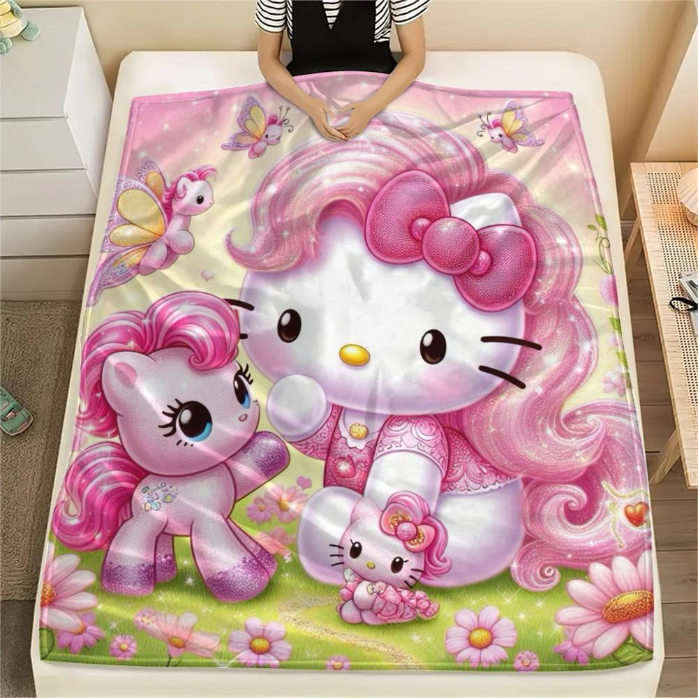 Cute Hello Kitty Pony Blanket Camping Trip Soft And Comfortable Machine Washable Outdoor Plush Blanket Air Conditioning Blanket