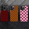 Coque de téléphone INS à pois marron et rouge pour iPhone 17,16,15,14,13,12,11 Plus,Pro Max,XS,Coque de téléphone argentée colorée