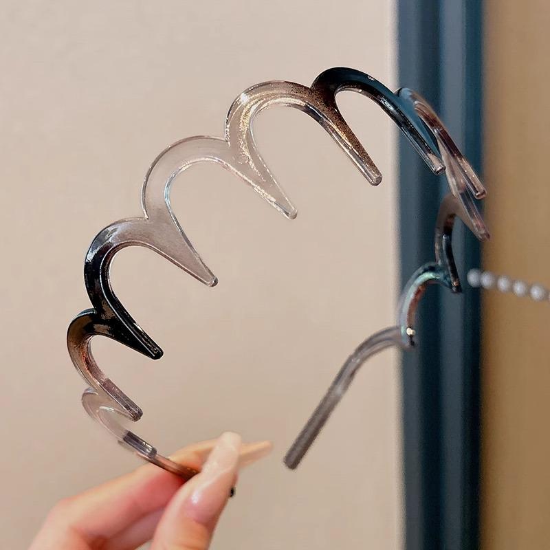 Women's 2025 Spring/Summer High Skull Wavy Headband with Teeth for Face Washing