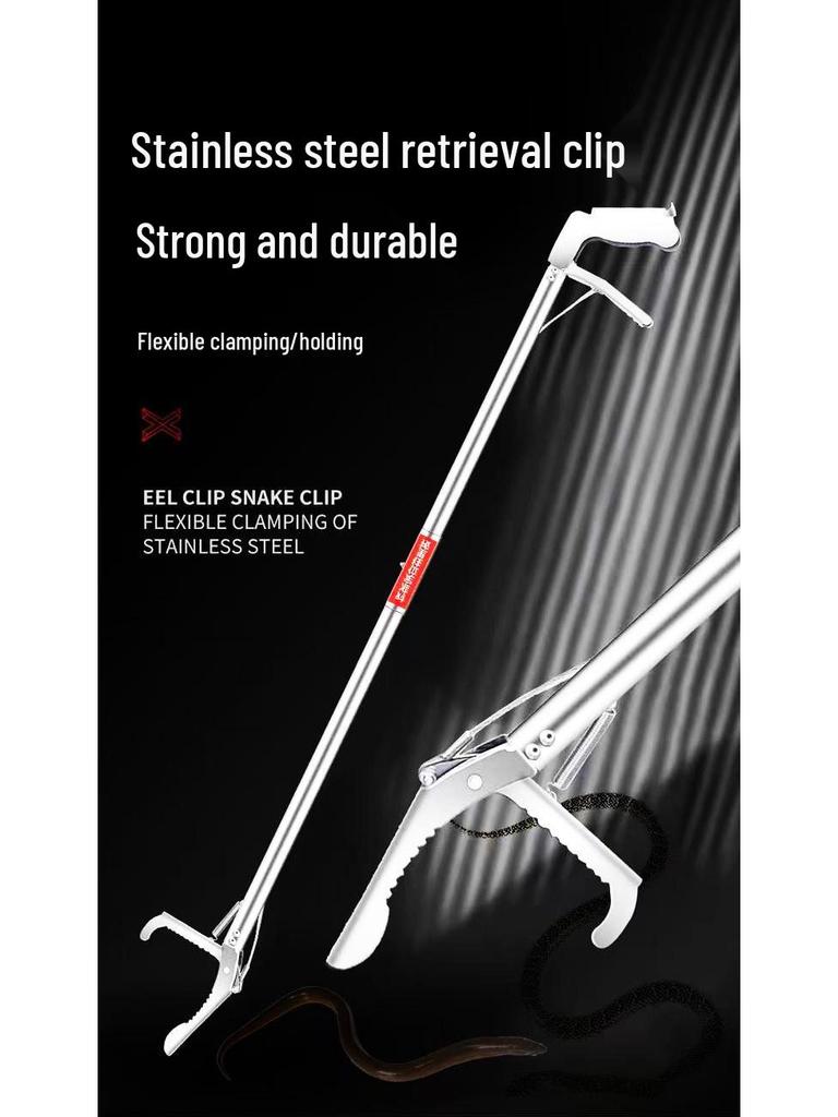 Telescopic Anti-Bite Stainless Steel Hook Pliers for Outdoor Use – Grabber & Beach Combing Tool.