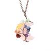 Vintage Handmade Winding Gravel Crystal Tree Of Life Natural Stone Moon Pendant N692