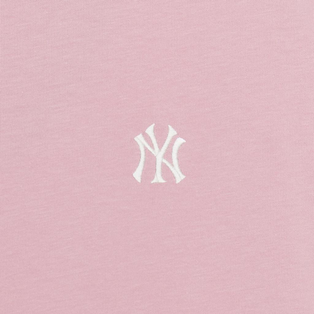 New MLB New York Yankees Basic Collection SS25 T Shirt Unisex Heather Gray Pink 3ATSB6153-50PKM