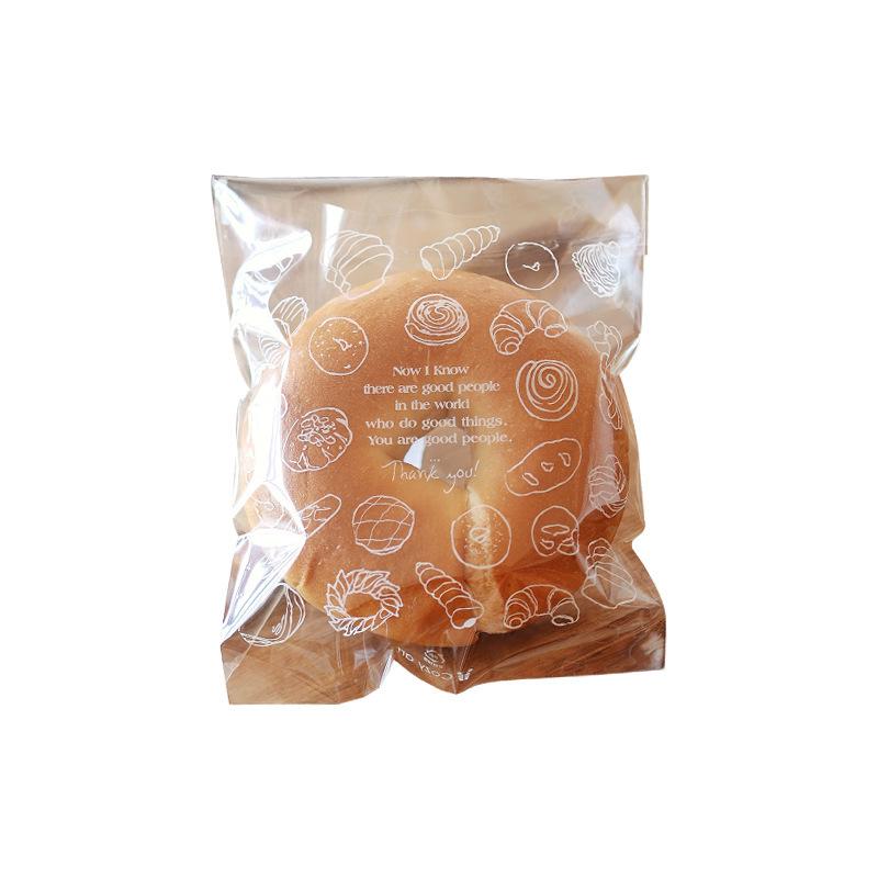 100Pcs Self-sealing Self-adhesive Bread Bag, Transparent Bagel Croissant Sliced Toast Bag, Plastic Baking Packaging Bag
