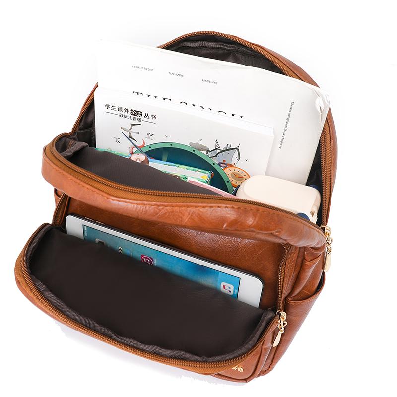 Soft Leather Backpack Women's Backpack Commuter Large Capacity Shoulder Bag