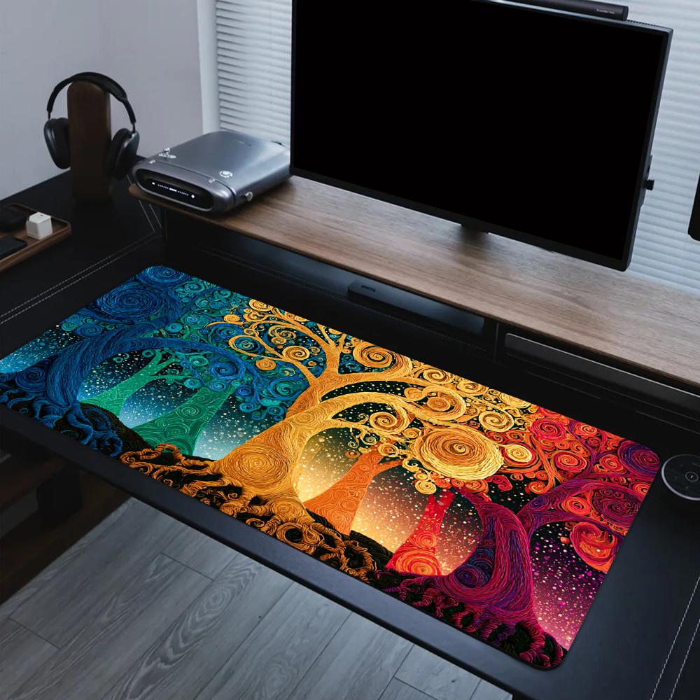 Enchanted Colorful Forest Mouse Pad Large Computer Office Game Table Mats Rubber Antislip Xxl Mouse Mat Hdp Long Desk Pads