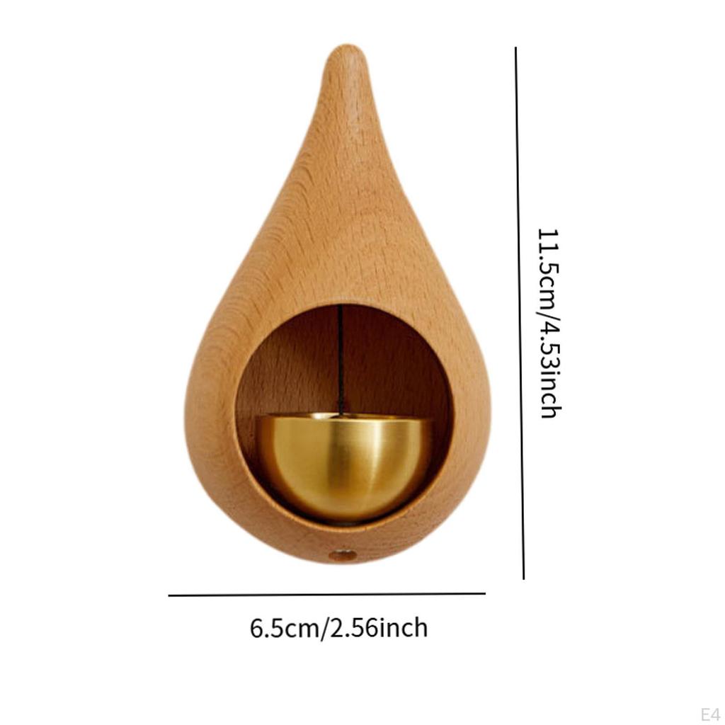 Shopkeepers Door Opening ,Chime Ornament Decor Wood Doorbell with Brass Room Garden Wardrobe