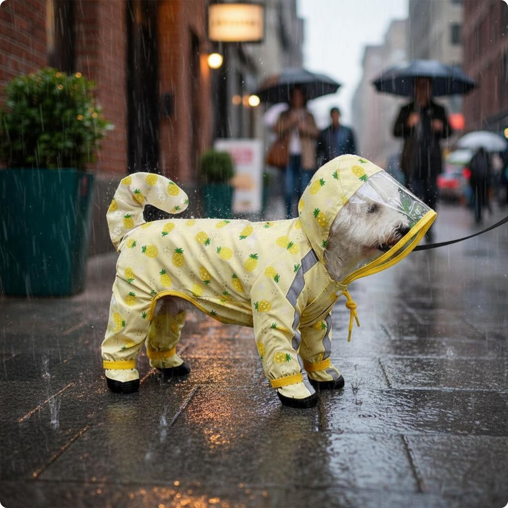 Full Body Dog Raincoat Waterproof Leash Hole Dog Raincoat Pet Apparel Easy to Clean Breathable for Rainy Weather
