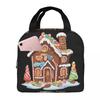 Whimsical Gingerbread House Full Of Joy Insulated Lunch Bag for Women Kids Portable Food Boxes Thermal Lunch Box Tote