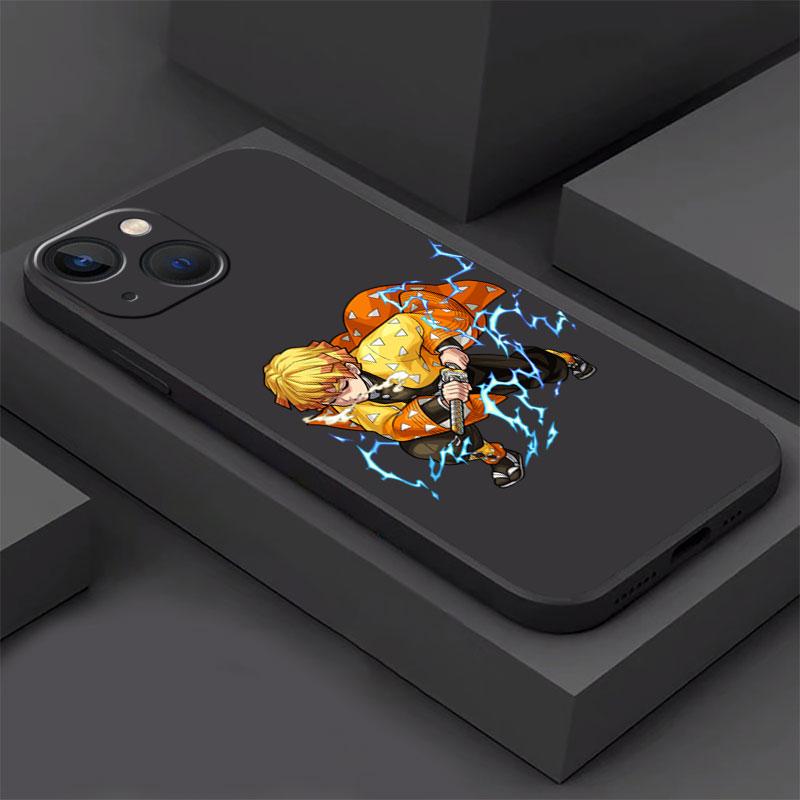 Case For Apple iPhone 14 13 11 12 Pro 7 XR X XS Max 8 Plus 6 6S SE 2022 13Pro Black Soft Phone Funda Anime Demon Slayer