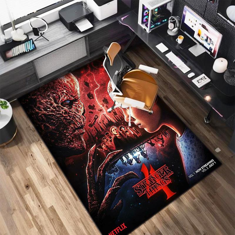 Halloween horror horror theme Stranger Things carpet home living room decoration table and chairs anti slip door mat outdoor picnic mat carpet A6