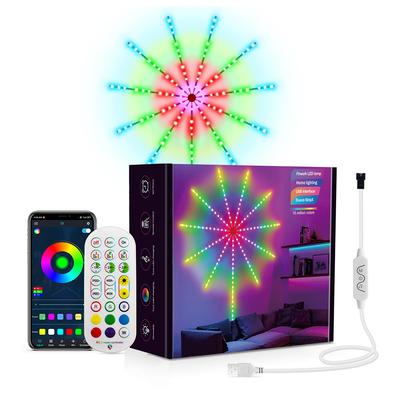Luces de Hadas LED de Fuegos Artificiales con Control Remoto Sincronización con Música Tiras LED de Fuegos Artificiales para