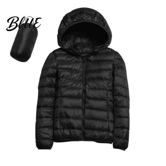 Polyester Lining Coat Pockets Zip-up with Hood Down Jacket Women Winter And Zipper Padded Warm