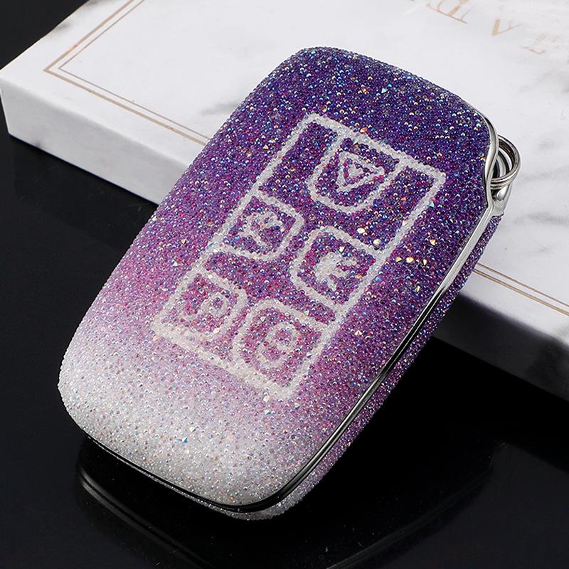Range Rover & Jaguar Car Key Case with Diamond-Studded Buckle for Evoque, Velar, Discovery, Freelander, XFL, XEL