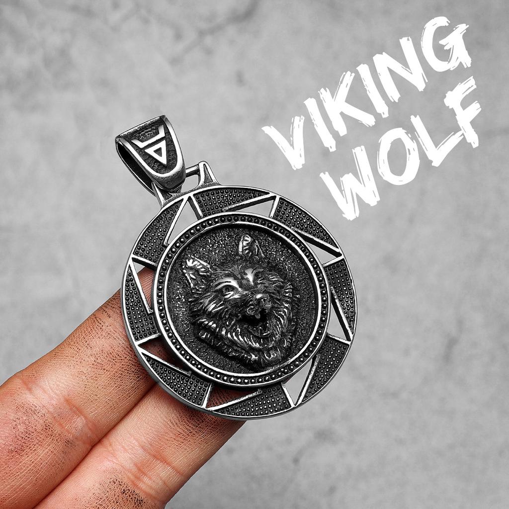 Celtic Alpha Wolf Men Necklaces with Pendant Stainless Steel Jewelry for Male Women New In Hip Hop Accessories Gifts