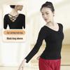 Black Long Sleeve Dance Practice Suit for Square Dance and Art School Training