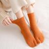 Women's Two-Toe Mink Velvet Mid-Calf Split-Toe Socks - Thickened, Warm Flip-Flop Style for Autumn and Winter