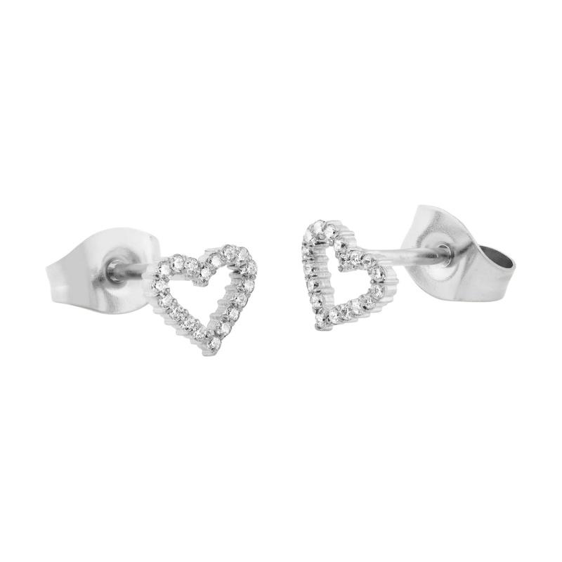 Daniel Wellington Heart-shaped design earrings, same style for men and women, silver DW00401610
