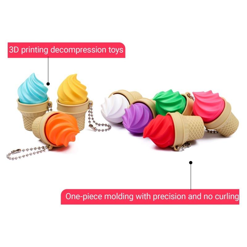 Ice Cream Clicker Fidget Toy Keychain with Mechanical Switch Sensory Backpack Charm Stress Relief Gift Satisfying Click Sound