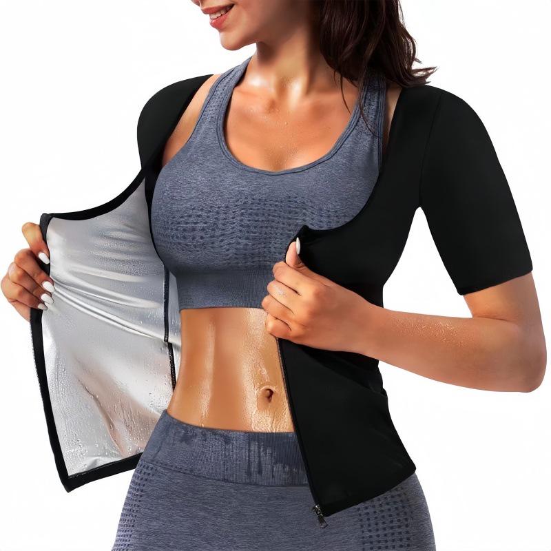 Women's Sweat-Wicking Plus Size Tummy Control Fitness Shaper with Chest Support
