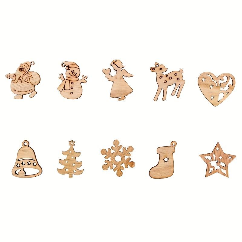 100pcs/set Christmas Wood Chips DIY Handicraft Accessories