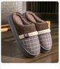 Men's Wool Slippers - Indoor Warm, Thick-Soled, Closed-Toe for Autumn/Winter 2025
