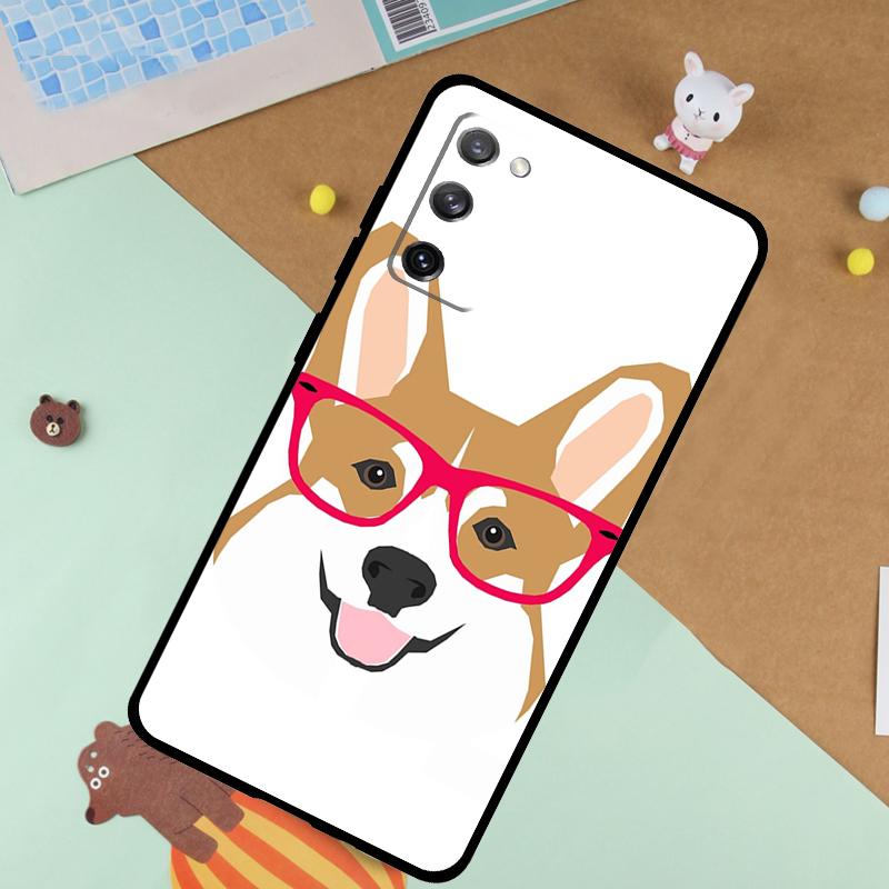 Cartoon Corgi Dog Soft Case For Samsung Galaxy S24 Ultra S9 S10 S20 S22 S23 Plus S21 FE S25 Ultra Funda Cover