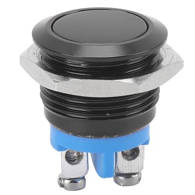 Metal Button Switch Stainless Steel 16mm Flat Round Head Waterproof SelfReset Power 220V